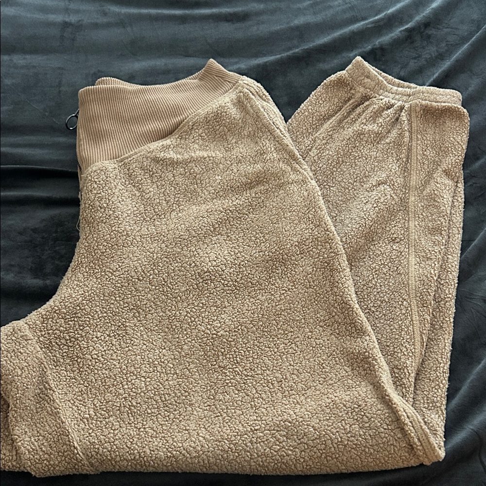 Cozy Tan Sherpa Joggers